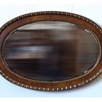 1G694 Antik nagyméretű ovális alakú ökörszemes fazettázott tükör 90 x 132 cm fotó