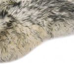 sötétszürke melanzsszínű báránybőr szőnyeg 60 x 90 cm (283879) fotó