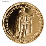 1907 I. Ferenc József császár 20 koronás arany utánverete, utánzata. Magyar Pénzverő Zrt. fotó