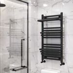 AREZZO design STEP BLACK 500x1000 törölközőszárító radiátor, matt fekete fotó