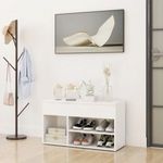 Fehér forgácslap cipőtároló pad 80 x 30 x 45 cm fotó