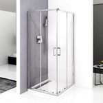 Diplon 80x80 cm szögletes két tolóajtós zuhanykabin, 5 mm edzett áttetsző üveggel, 190 cm magas fotó
