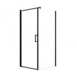 Hera 80x80 cm fekete egy nyílóajtós szögletes zuhanykabin, 5 mm edzett áttetsző üveggel, 195 cm m... fotó