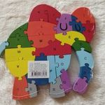 Fa oktató puzzle számos és betűs színes kirakó fejlesztő játék "Elefánt" fotó