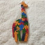 Fa oktató puzzle számos és betűs színes kirakó fejlesztő játék "Zsiráf" fotó