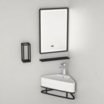 Welland Loft 5 részes sarok fürdőszobabútor szett LED tükörrel - 56 cm fotó