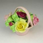 0P954 Régi Staffordshire angol porcelán virágkosár fotó