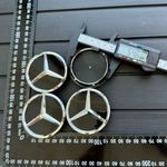Új Mercedes 4db 60mm Alufelni Felni Közép Kupak Felniközép Felnikupak Porvédő - Fekete fotó