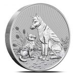 2022 Australian Dingo and Baby 2 uncia ezüst érme fotó