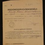 Nyilas Rádióműsorvevő engedély - Etyek 1944 fotó