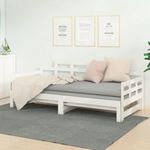Fehér tömör fenyőfa kihúzható kanapéágy 2 x (90 x 190) cm fotó