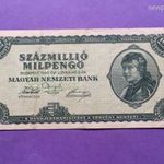 Magyar 100 000 000 milpengő 1946 szép zizegős papír fotó