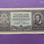 Magyar 10 000 000 milpengő 1946 szép zizegős papír fotó