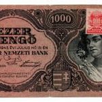 1000 Pengő Bankjegy 1945 F bélyeg és különböző hármasok fotó