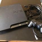 PlayStation 3 slim és Sixaxis kontroller, kábelekkel - fekete fotó
