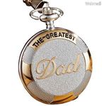 'The greatest Dad' (a legnagyszerűbb apa) zsebóra lánccal, sárga arany színű díszítéssel fotó