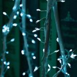Napelemes kültéri karácsonyi égősor, drótos, hideg fehér - 12 méter fotó