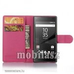 SONY Xperia Z5 Compact, WALLET notesz mobiltok, Magenta fotó