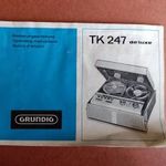 Grundig TK 247 Deluxe szalagos magnó felhasználó kézikönyv fotó