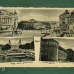 Képeslap, Pécs, mozaik részletek, Széchenyi tér, Székesegyház, vízesés, Nagy Lajos gimnázium fotó
