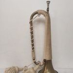 Antik sárgaréz trombita kürt fúvós hangszer 831 5794 fotó