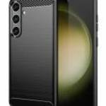 Szilikon telefonvédő (ütésállóság, légpárnás sarok, karbon minta) FEKETE Samsung Galaxy A55 5G (SM-A fotó