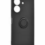 Szilikon telefonvédő (tartógyűrű, mikrofiber plüss belső, mágneses, kameravédő) FEKETE Xiaomi Redmi fotó