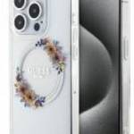 Guess GUHMP15LHFWFCT iPhone 15 Pro 6.1" átlátszó keménytok IML Virágkoszorú MagSafe fotó