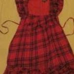 piros fekete muszlin ruha Héensen h: 85 cm mb: 86-106 fotó