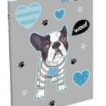 Notesz papírfedeles A/7, We Love Dogs Woof - Francia bulldogos - Lizzy Card fotó