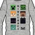 Minecraft gyerek hosszú ujjú póló felső grey 6év fotó