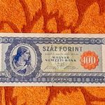 1946 -os ROPOGÓS Első 100 Forint -os kék színű vízjeles bankó Ritka !!! (L1461) fotó