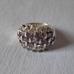 54 - es. Ezüst gyűrű, ametiszt kővel és kristályokkal! fotó