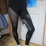 divatos rugalmas fekete lányka/női leggings átlátszó mintákkal XS/S/M P13/5 0424 fotó