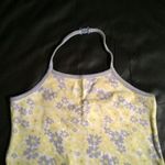 Kék sárga virágos nyakpántos kapcsos lányka trikó felső 122 fotó