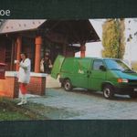 Kártyanaptár, Pécs Posta igazgatóság, Volkswagen T4 mikrobusz, postás, női modell, 1994, , Ü, fotó