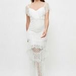 Trendyol Lace Ecru Maxi ruha – menyasszonyi ruha 38-M fotó