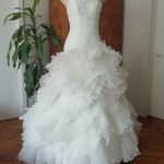 Új ! Törtfehér teljesen egyedi gyönyörű nagyszoknyás menyasszonyi ruha fotó
