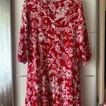 Bonprix piros virágos nyári ruha 44-46 ÚJ! fotó