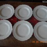 Hollóházi Pannónia fehér süteményes tányér, 6 db fotó