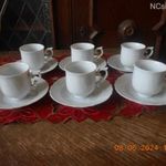 Hollóházi Pannónia fehér kávés csésze, 6 db fotó