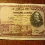 Spanyolország 50 peseta 1928 friss, ropogós papír fotó