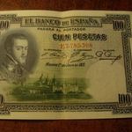 Spanyolország 100 peseta 1925 friss, ropogós papír fotó