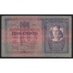 Szerbia, 10 kronen/korona 1919 - SZERB KATONAI BÉLYEGZÉS F fotó