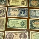 Régi magyar bankjgyek - 12 darab különböző egykori papírpénz, inflációs Pengő bankjegy egyben fotó