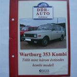 Wartburg 353 kombi ismertető kártya 1 FT-RÓL NMÁ! 1. fotó
