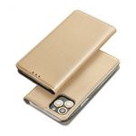 Smart flip telefontok, mágneses flip zár, oldalra nyíló, bőr hatású - iPhone 13 MINI, Arany fotó