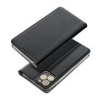 Smart flip telefontok, mágneses flip zár, oldalra nyíló, bőr hatású - iPhone 13 MINI, Fekete fotó
