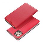 Smart flip telefontok, mágneses flip zár, oldalra nyíló, bőr hatású - iPhone 13 PRO MAX, Piros fotó