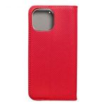 Smart flip telefontok, mágneses flip zár, oldalra nyíló, bőr hatású - iPhone 14+ Plus, Piros fotó